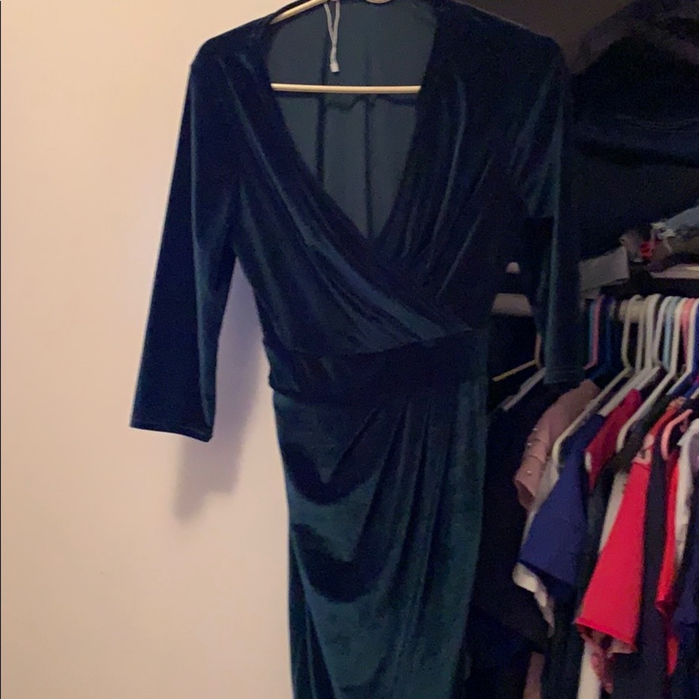 Green suede dress